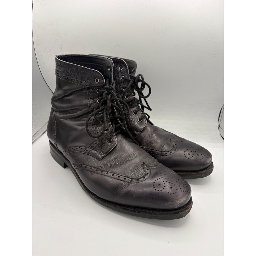 Thursday Boot Company Coulter Wingtip Boots Black Leather Mens 2311-0014 EE